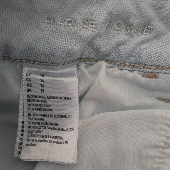 American Eagle Woman's Super Stretch Cut Off Jean Shorts Size 14 - Picture 5 of 8